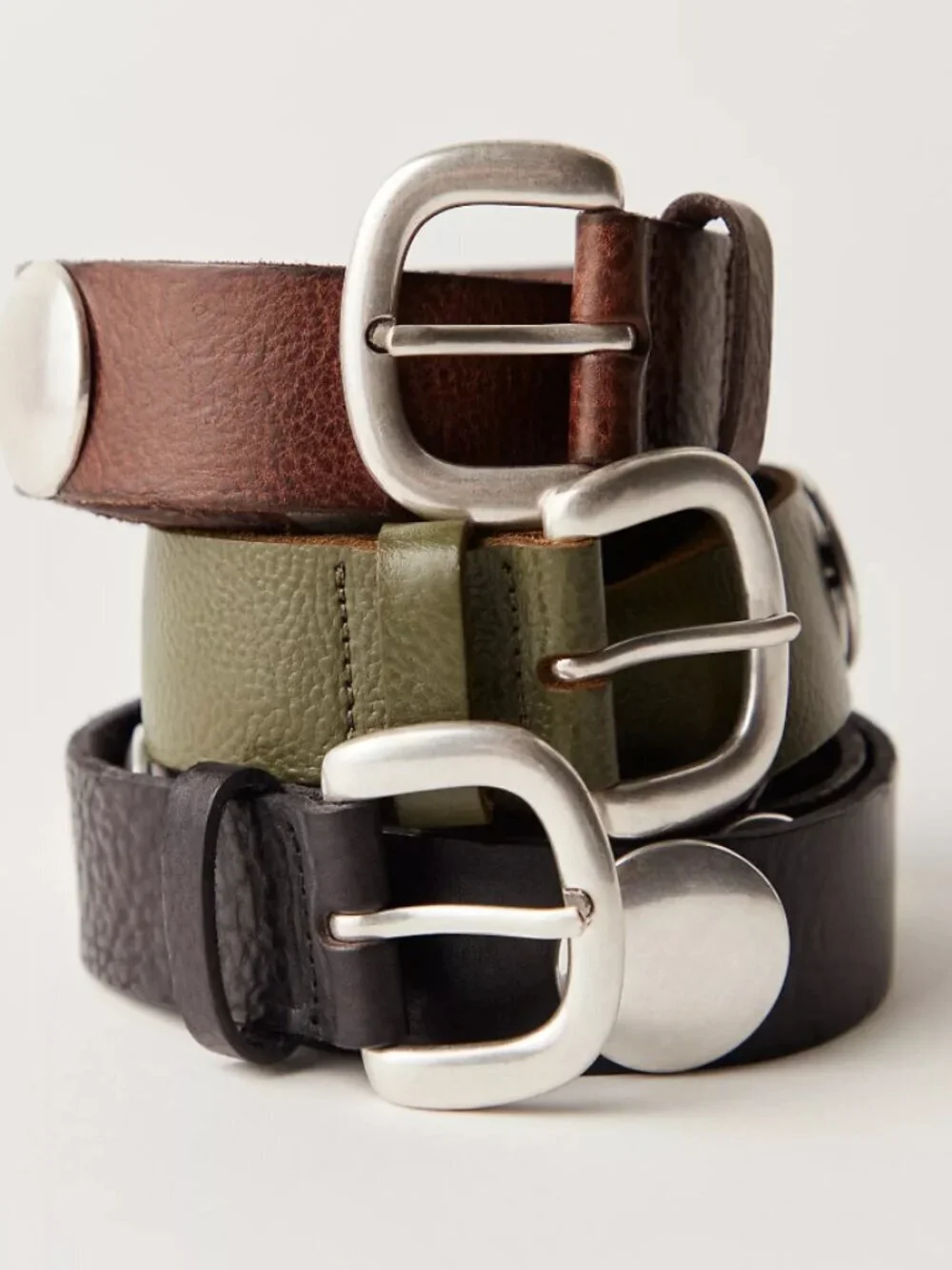 NWT Free People Rhea Leather Belt in Black